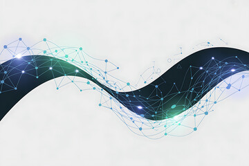 Dynamic network connections wave with glowing nodes and lines