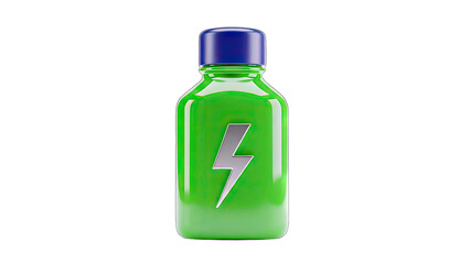 Energy Drink Bottle with Lightning Bolt Symbol