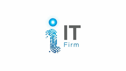 IT Firm Logo with Digital i and Globe.