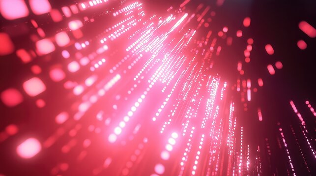 Abstract network particles creating a vibrant light stream, representing fast data transmission, modern technology, and global computing connections across the internet - Powered by Adobe