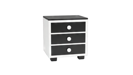 Modern Nightstand with Drawers on White Background