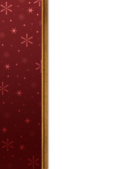 Red Christmas Background With Gold Border Frame and Snow Flakes background 