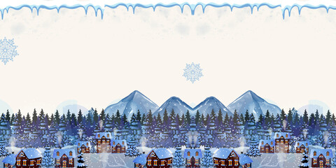 winter landscape with christmas trees