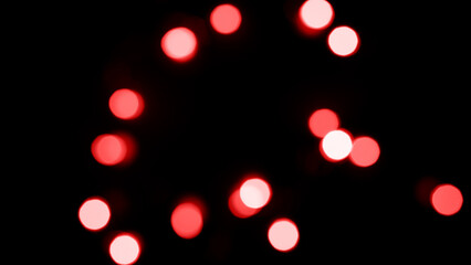 red glowing lights in the dark,yellow glitter bokeh lights on black background,abstract background of red bokeh lights,light leak overlay effect with bokeh ,red christmas lights
