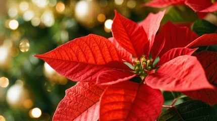 Poinsettia flower Christmas Card
