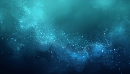 Fototapeta premium Streaming central luminous particle cloud flowing across abstract nebula scene, with bokeh orbs