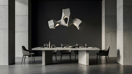 brutalist dining room design