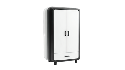 Modern White Wardrobe Isolated on White Background