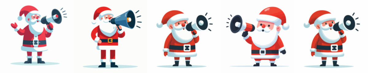 vector santa claus holding megaphone