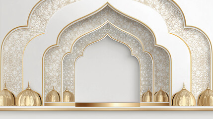Islamic Arch Architecture With Blank Ramadan Background