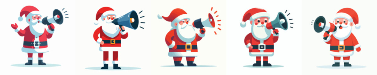 vector santa claus holding megaphone