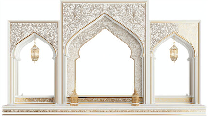 Minimal Islamic Architecture Arch Ramadan Copy Space