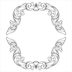 Vintage Inspired Floral Ornament Illustration