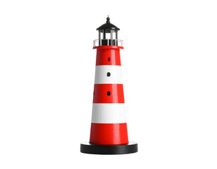 Lighthouse Replica on White Background for Creative Projects