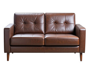 Modern Leather Sofa with Transparent Background for Stylish Interior Designs