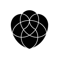 Shield Design Created From Overlapping Circular Forms Producing Soft Geometric Balance Line Art Vector illustration