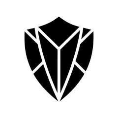 Shield Shape Made Of Intersecting Triangle Forms Creating Strong Geometric Defense Line Art Vector illustration