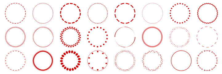  Red circle icons set