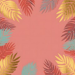 Tropical Leaf Gold Frame