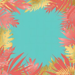 Tropical Leaf Gold Frame