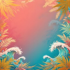 Tropical Leaf Gold Frame