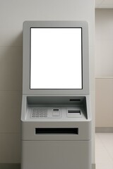 Modern atm machine in a clean lobby