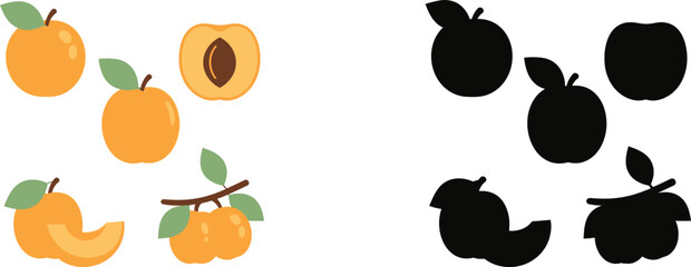 Fototapeta premium Orange and black apple with leaves and branches orange apples black apples apple green leaves