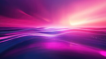 Pulsing vibrant energy waves flow across a luminous abstract background, depicting concepts of modern technology, data, and interconnected digital pathways