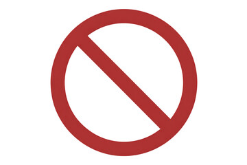 Red prohibition sign icon isolated on transparent background