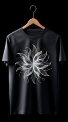 black t shirt with a hanger