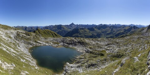 Mountain Panorama Over Laufbichlsee Behind