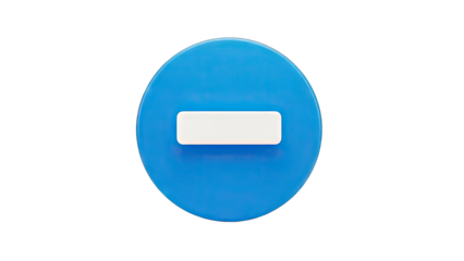 Blue Circle with White Minus Sign Icon on White Background