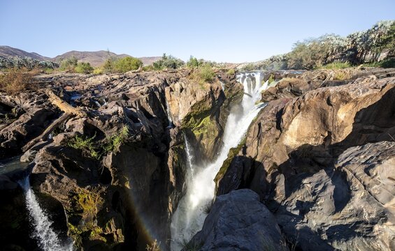 Epupa Falls waterfall on the Kunene River, Kunene, Namibia