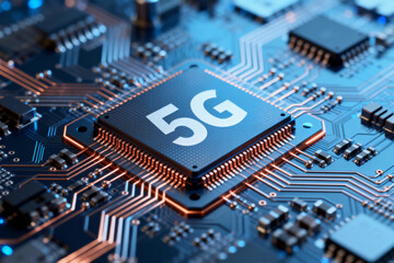 5G Chip on Circuit Board Technology Concept