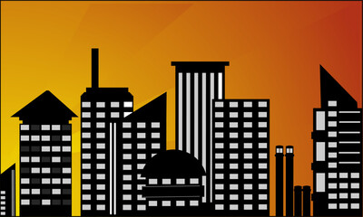 city skyline at night