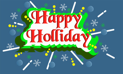 Text typographi happy holliday