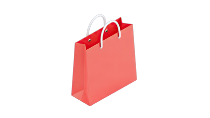 Red Shopping Bag Isolated on White Background