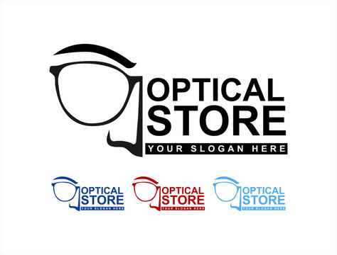 optician store logo abstract eye glasses vector illustration