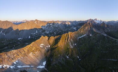 Sunrise  Alpine Panorama Aerial