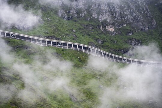 Gallery against falling rocks on the road, Grossglockner High Alpine Road, Hohe Tauern National Park, Carinthia, Austria