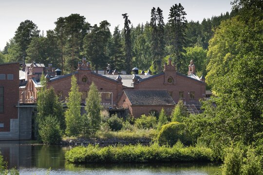 Brick factory building, former paper factory and mill for the production of groundwood pulp board, UNESCO World Heritage Site Verla Factory Village, Maailmanperint&ouml;kohde Verlan puuhiomo ja pahvitehdas, Verla Rapids, Kymenlaakso, near Kouvola, Finland