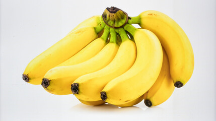 Banana Bunch Isolated on White Background, Tropical Fruit Rich in Potassium and Natural Energy...