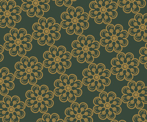 Classic Vintage Floral Seamless Pattern Vector with Ornamental Flowers and Retro Wallpaper Texture