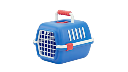 Blue Pet Carrier Isolated on White Background