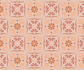 Handcrafted Floral Seamless Vector Pattern with Vintage Botanical Flowers and Artistic Texture