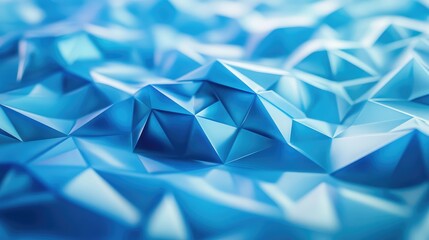 Blue abstract polygonal surface forming a modern geometric pattern, symbolizing structured data, technological innovation, and interconnected digital concepts
