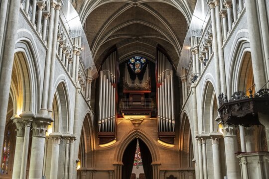 Notre-Dame Cathedral, former episcopal church of the diocese of Lausanne, today the main reformed church of the city of Lausanne, Canton of Vaud, Switzerland