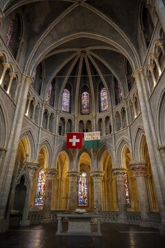 Notre-Dame Cathedral, former episcopal church of the diocese of Lausanne, today the main reformed church of the city of Lausanne, Canton of Vaud, Switzerland