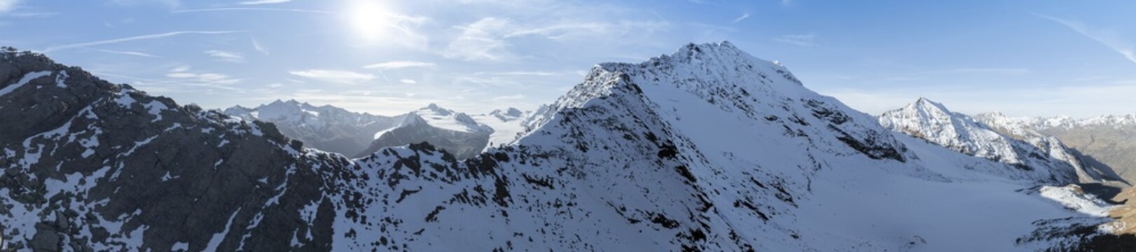 Mount Ramolkogel with snow, mountains in &Ouml;tztal, &Ouml;tztal Alps, Tyrol, Austria