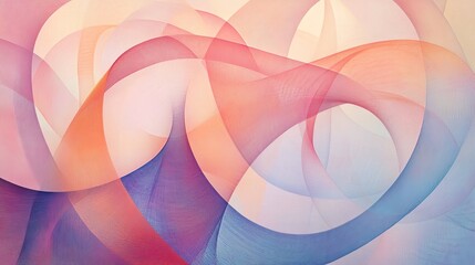 Flowing translucent curves in soft pink, orange, blue and purple blend into a smooth, modern gradient pattern, evoking digital fluidity, movement and elegant abstract design
